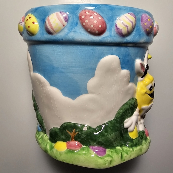 Vintage MARS M&Ms Easter Egg Hunt Collectible Ceramic Pot - Picture 14 of 15